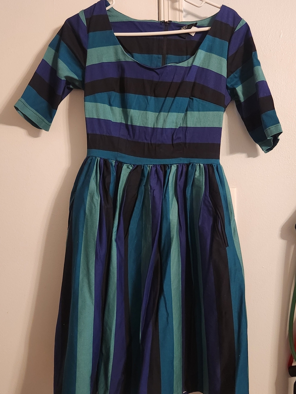 Collectif Amber-lea Twilight Stripped Swing Dress